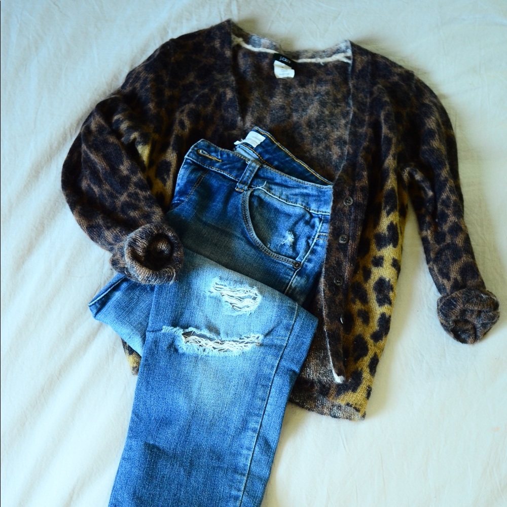 Jcrew Mohair leopard sweater